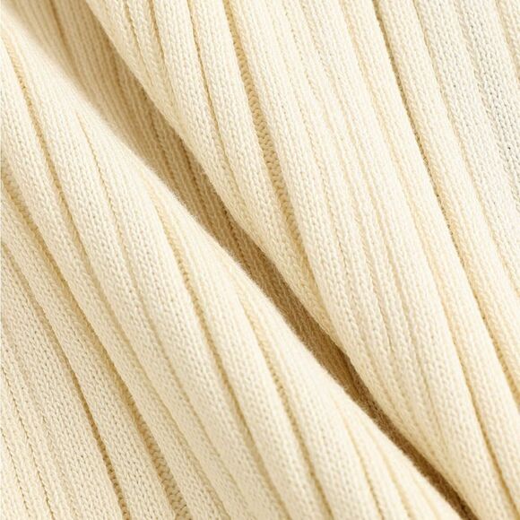 Micas Elegant Cream Ribbed Knit Maxi Cardigan Dress with Contrast Trim size M - Picture 10 of 11